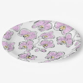 Naadloze waterverf orchideeën falaenopsis bloemen papieren bordje (Gekanteld)