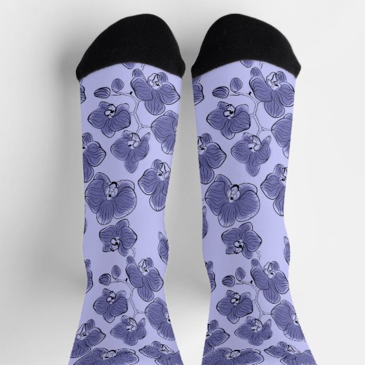 Naadloze waterverf orchideeën falaenopsis bloemen  sokken (Top)