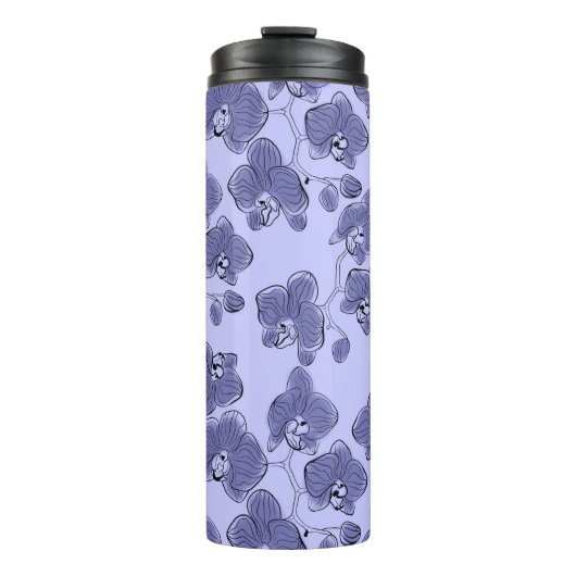 Naadloze waterverf orchideeën falaenopsis bloemen thermosbeker (Voorkant)
