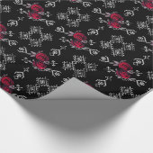 Naadloze waterverf rode rozen bloemen witte oranje cadeaupapier (Hoek)