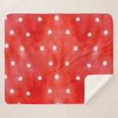 Naadloze waterverf rode stippen sherpa deken (Voorkant (horizontaal))