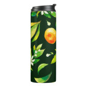 Naadloze waterverf van citrusvruchten en bladeren thermosbeker (Gedraaid links)