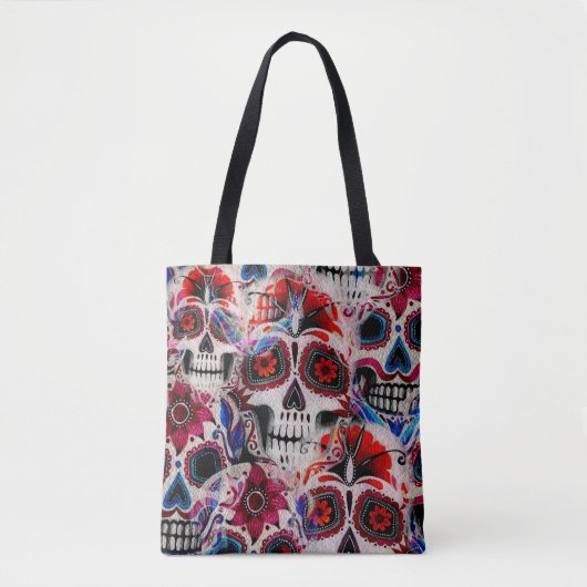 Naadloze waterverf van suikerschedels. tote bag (Voorkant)