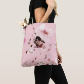 Naadloze Waterverf Vectorpatroon met pioenen Tote Bag (Dichtbij)