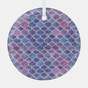 Naadloze Waterverf Violet bloemenpatroon Glas Ornament