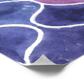 Naadloze Waterverf Violet bloemenpatroon Poster (Hoek)