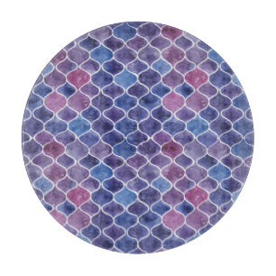 Naadloze Waterverf Violet bloemenpatroon Snijplank