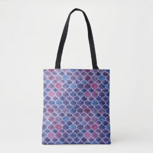 Naadloze Waterverf Violet bloemenpatroon Tote Bag