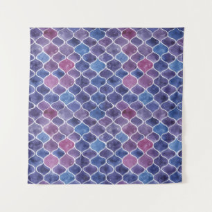 Naadloze Waterverf Violet bloemenpatroon Wandkleed