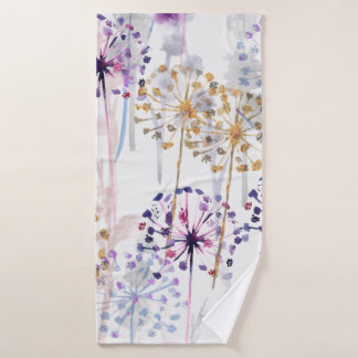 Naadloze Waterverf wild bloempatroon in hand pa Badhanddoek