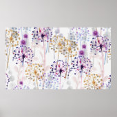 Naadloze Waterverf wild bloempatroon in hand pa Poster (Voorkant)