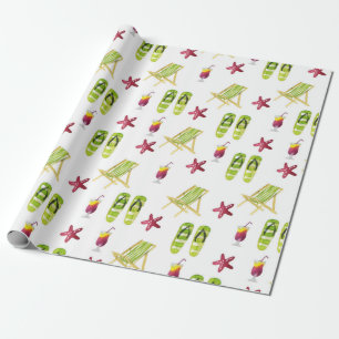 Naadloze waterverf zomerpatroon klein cadeaupapier