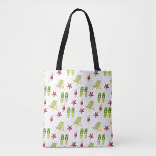 Naadloze waterverf zomerpatroon klein tote bag