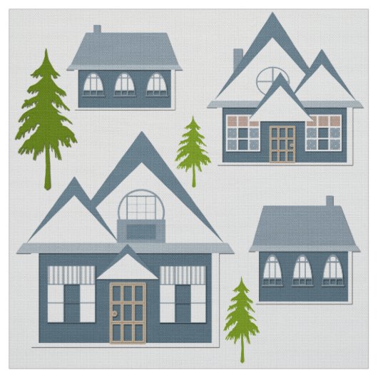 Naadloze winter Kerst landschap grijs hou Stof (Swatch)