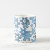 Naadloze winter lichtblauw wit patroon sneeuwvlok koffiemok (Center)