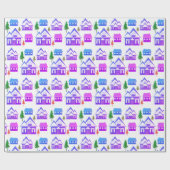 Naadloze winter Vast kerstvioollandschap Cadeaupapier (Vlak)