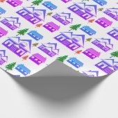 Naadloze winter Vast kerstvioollandschap Cadeaupapier (Hoek)