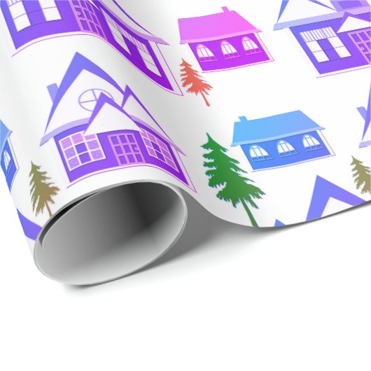 Naadloze winter Vast kerstvioollandschap Cadeaupapier (Rol Hoek)