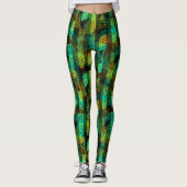 Naadloze wintergroene blauwe dennennen tr leggings (Voorkant)