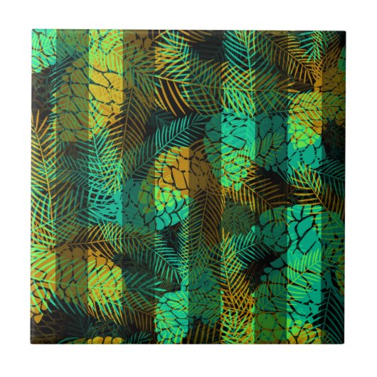 Naadloze wintergroene blauwe dennennen tr tegeltje (Voorkant)