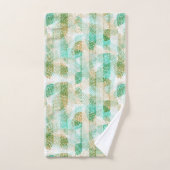 Naadloze winterloze kerstgroene beige dennennen t  bad handdoek (Handdoek)