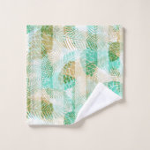 Naadloze winterloze kerstgroene beige dennennen t  bad handdoek (Wasdoekje)