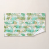 Naadloze winterloze kerstgroene beige dennennen t  bad handdoek (Handdoek)