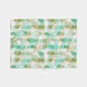 Naadloze winterloze kerstgroene beige dennennen t fleece deken (Voorkant (Horizontaal))