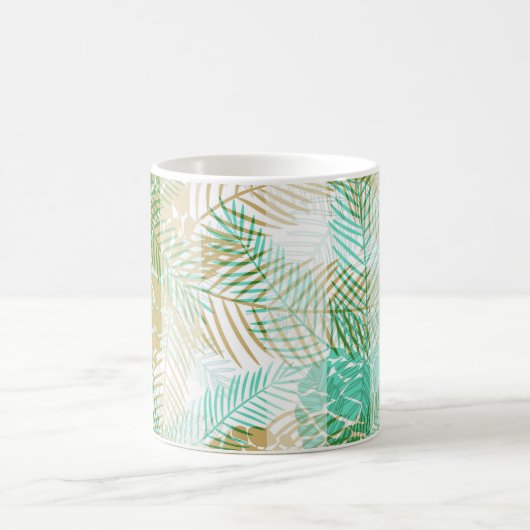 Naadloze winterloze kerstgroene beige dennennen t  koffiemok (Center)