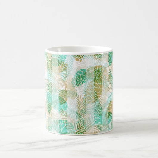 Naadloze winterloze kerstgroene beige dennennen t  koffiemok (Center)