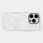 Naadloze witte achtergrond patroon iPhone hoesje (Achterkant horizontaal)