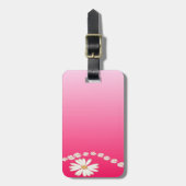 Naadloze witte bloemen bagagelabel (Voorkant verticaal)