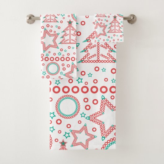 Naadloze witte kerst sierdecoratie tr bad handdoek (Insitu)