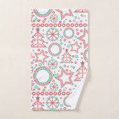 Naadloze witte kerst sierdecoratie tr bad handdoek (Handdoek)