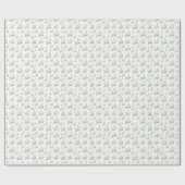 Naadloze witte rozenbloem met eucalyptuspatroon cadeaupapier (Vlak)