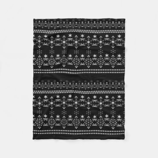 Naadloze witte sneeuwvloksneeuwversiering voor ver fleece deken (Voorkant)