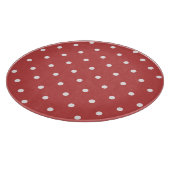 Naadloze witte stip patroon op rode achtergrond snijplank (Hoek)