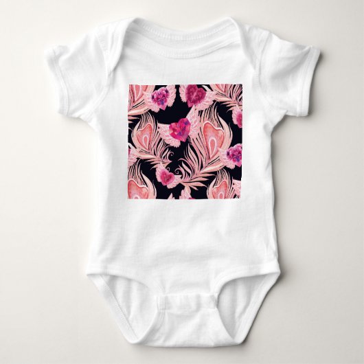 Naadloze zachte Waterverf Valentijns Pattern Romper (Voorkant)