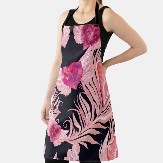 Naadloze zachte Waterverf Valentijns Pattern Schort (Insitu)