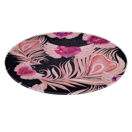 Naadloze zachte Waterverf Valentijns Pattern Snijplank (Hoek)