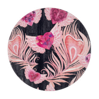 Naadloze zachte Waterverf Valentijns Pattern Snijplank