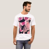 Naadloze zachte Waterverf Valentijns Pattern T-shirt (Voorkant volledig)