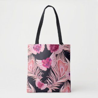 Naadloze zachte Waterverf Valentijns Pattern Tote Bag