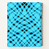 Naadloze zebra tijgervacht abstract blauw notitieboek (Achterkant)