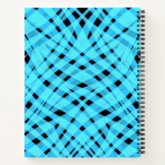 Naadloze zebra tijgervacht abstract blauw notitieboek (Achterkant)