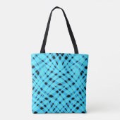 Naadloze zebra tijgervacht abstract blauw tote bag (Achterkant)
