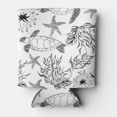 Naadloze zee schildpad laat plant water blikjeskoeler (Voorkant)