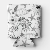 Naadloze zee schildpad laat plant water blikjeskoeler (Achterkant)