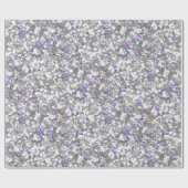 Naadloze zilverviolet glitterspleet glitter cadeaupapier (Vlak)