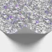 Naadloze zilverviolet glitterspleet glitter cadeaupapier (Hoek)